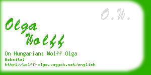 olga wolff business card